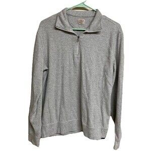 Men's Faherty 1/4 Zip Sweater Pullover Light Heather Gray Measures Size LARGE